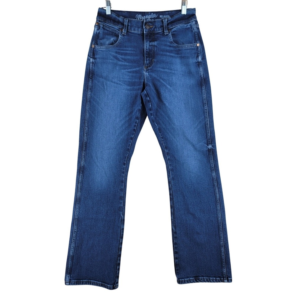 Wrangler Retro Relaxed Boot Jeans Mens 30x31 Blue Denim Stretch Western Cowboy